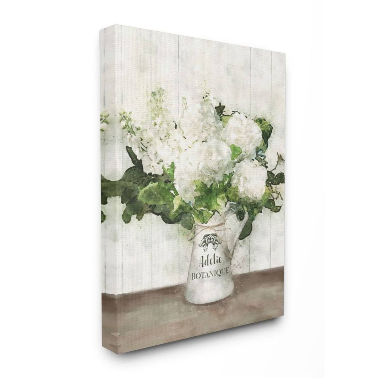 Stupell Industries White Florals in Antique Milk Pitcher Wall Accent